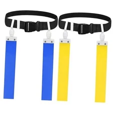 DkOvn Flag Football Belt, 2/4/10/14pcs Adjustable Flag Football Belt with Belt 