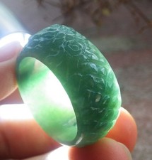 Video Certified Green Natural A JADE Jadeite Dragon RING USA. 10.5      703282 AS