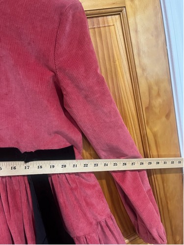 Molly Goddard rosa Cord Hängerchen Kleid Langarm Stufen Prärie Landhaus - Bild 11 von 11