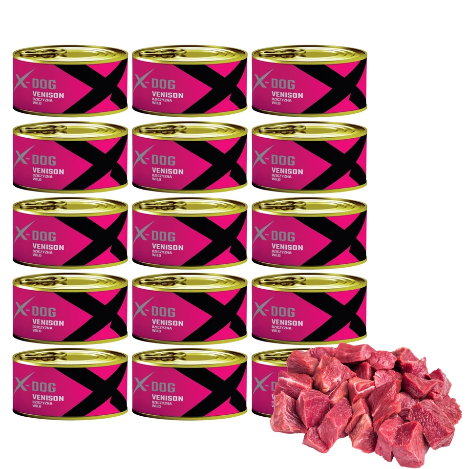 Nassfutter Hund 15 x 120g in Dosen Hundefutter mit 100% Wild Getreidefrei X-DOG - Bild 2 von 4