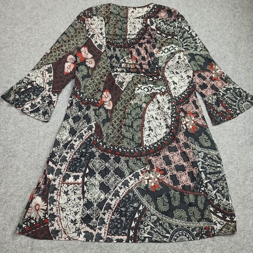 Odd Molly Womens Dress Size 4 - XL Organic Cotton Woven Elastic Batik Floral - Picture 2 of 13