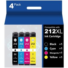 4Pack 212XL T212XL Ink Cartridges For Epson WorkForce WF-2830 WF2850 XP4100 4105