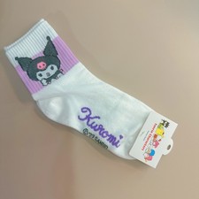 Kuromi 1 Pair Shoe Size 5-10 Crew Socks Sanrio   FAST SHIPPING  NEW with tag