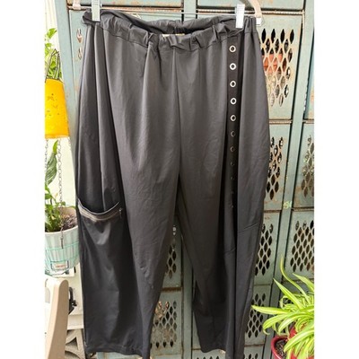 Chalet et Ceci Black Grommet Cargo Cropped Pants XL Lagenlook Made in USA