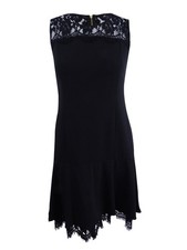 Calvin Klein Women's Lace-Trim A-Line Dress