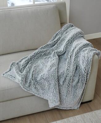  Alpine Valley Cozy Sherpa Throw Soft Fuzzy 50 X 60  Green BNWT 
