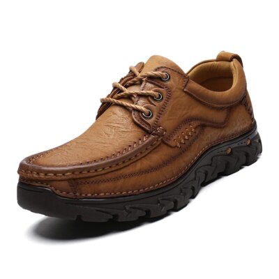 Men's Casual Shoes Thick Bottom Lace-Up Loafers Shoes Moccasins Walking Shoes