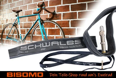 BISOMO 2x Fahrradschlauch Schwalbe 28 x 0.75-1.10 Zoll 18/28 - 622/630 Rennrad DV 40mm