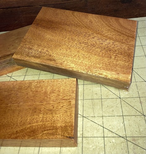 Three Pieces Hawaiian African Mahogany Wood ~9 7/8" x 3 2/3" x 1" (#513) - Picture 4 of 6