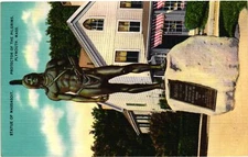Vintage Postcard- STATUE OF MASSASOIT, PLYMOUTH, MA.