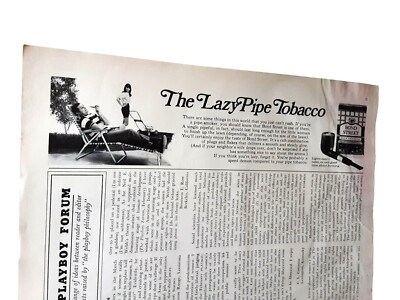 1970 Bond Street Lazy Pipe Tobacco Original Print Ad