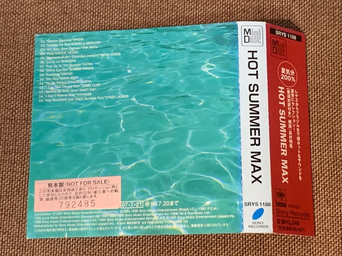 Promo HOT SUMMER MAX JAPAN MD (Mini Disc) SRYS1183 OBI Cyndi