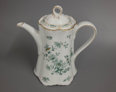 Kaffeekanne Hutschenreuther Racine Jardin 12020 weiss/ grün Goldrand 