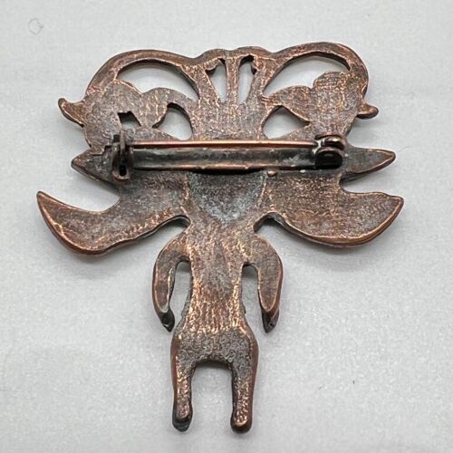 Vintage Copper MAYAN AZTEC Weird FIGURE Pendant Unusual and Cute ! Incan - Picture 2 of 6
