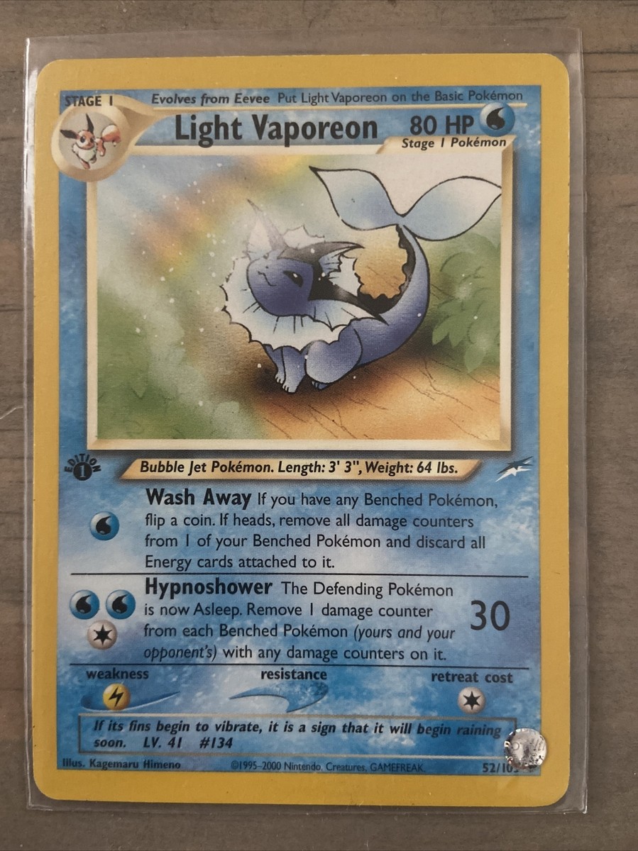 Pokemon CGC 1ST EDITION LIGHT VAPOREON 52/105 NEO DESTINY SET | eBay