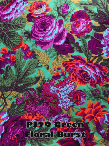 Philip Jacobs PJ29 Floral Burst-Green-Kaffe Fassett Collective-LAST 15" Strip - Picture 1 of 1