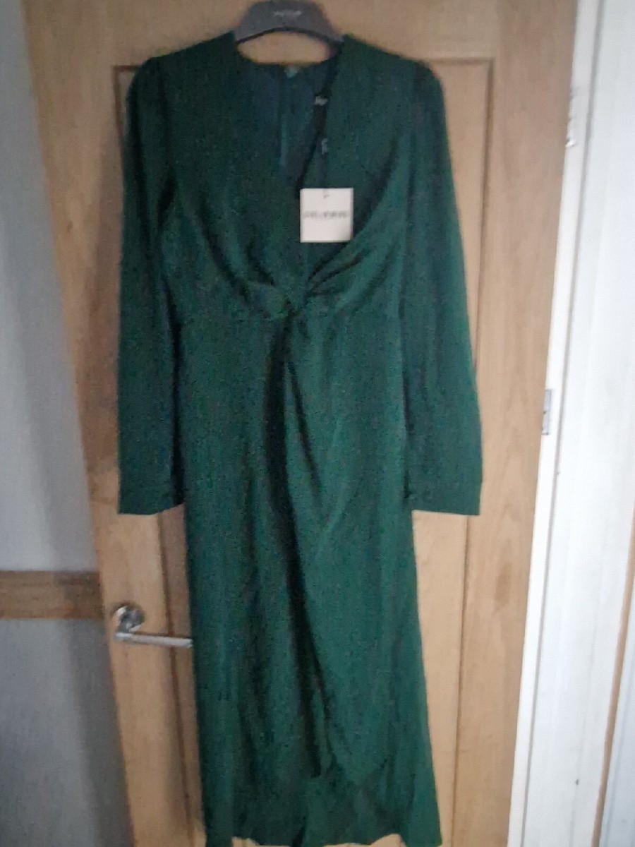 BNWT GIRL IN MIND SILK FRED ALEXIA EMERALD TWIST DRESS SIZE 10 | eBay UK