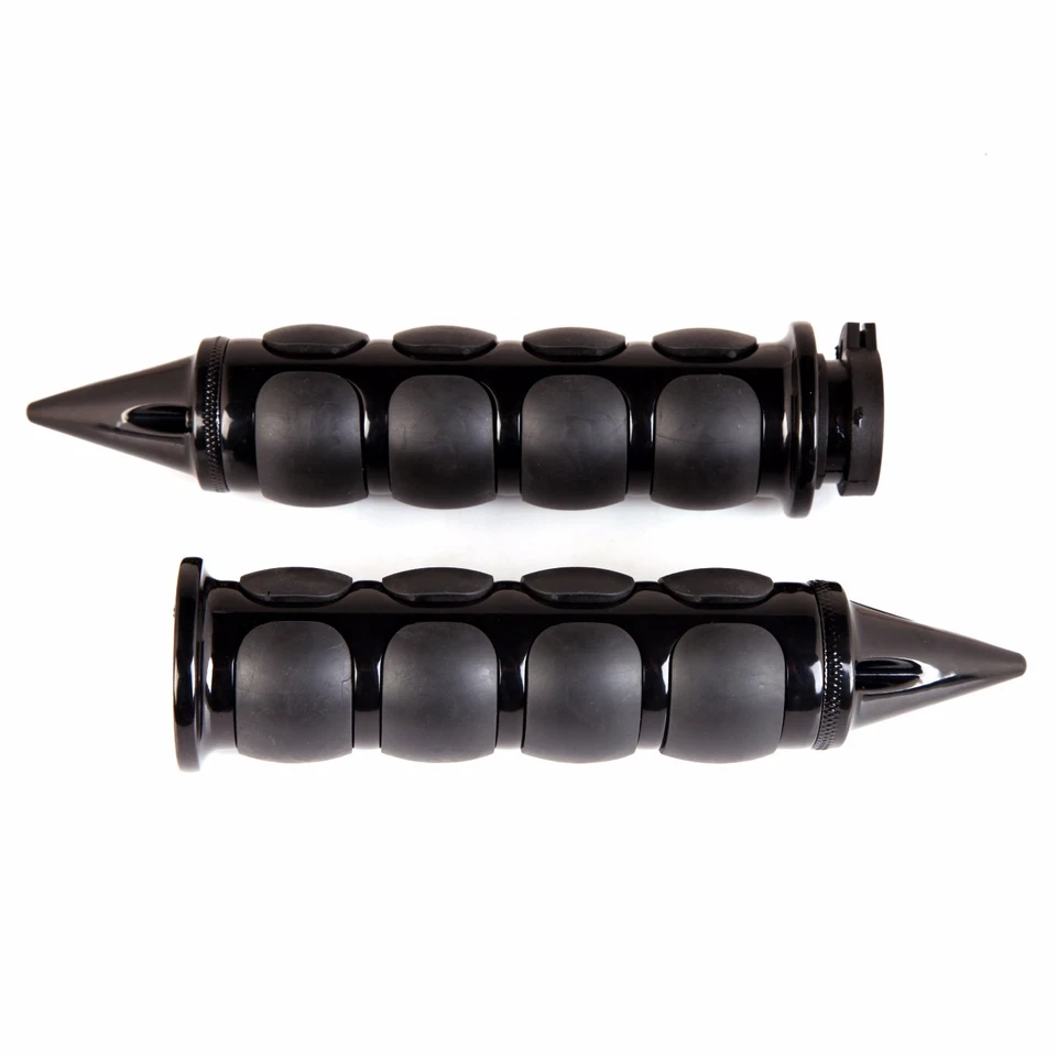 Black Cruiser Motorcycle 1" Inch Spike Hand Grips Handlebar For Harley Davision - Image 3 of 4