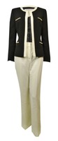 Tahari Women's Dubai Dream Pearl Chain Crepe Pant Suit Tahari Women's Dubai Dream Pearl Chain Crepe Pant Suit