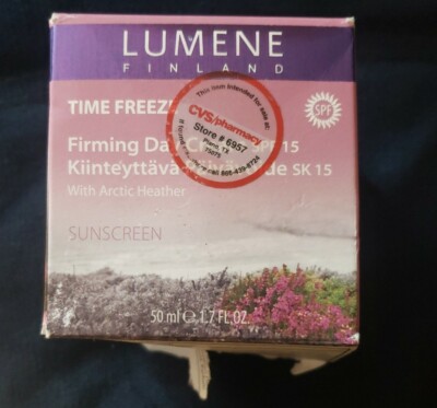LUMENE Time Freeze Firming Day Cream SPF15 Arctic Heather 1.7oz NEW *damaged box
