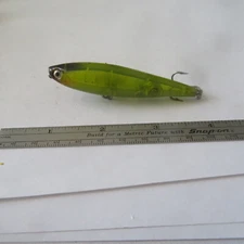 FISHING LURE UNKNOWN 3"  MINNOW  CLEAR GREEN