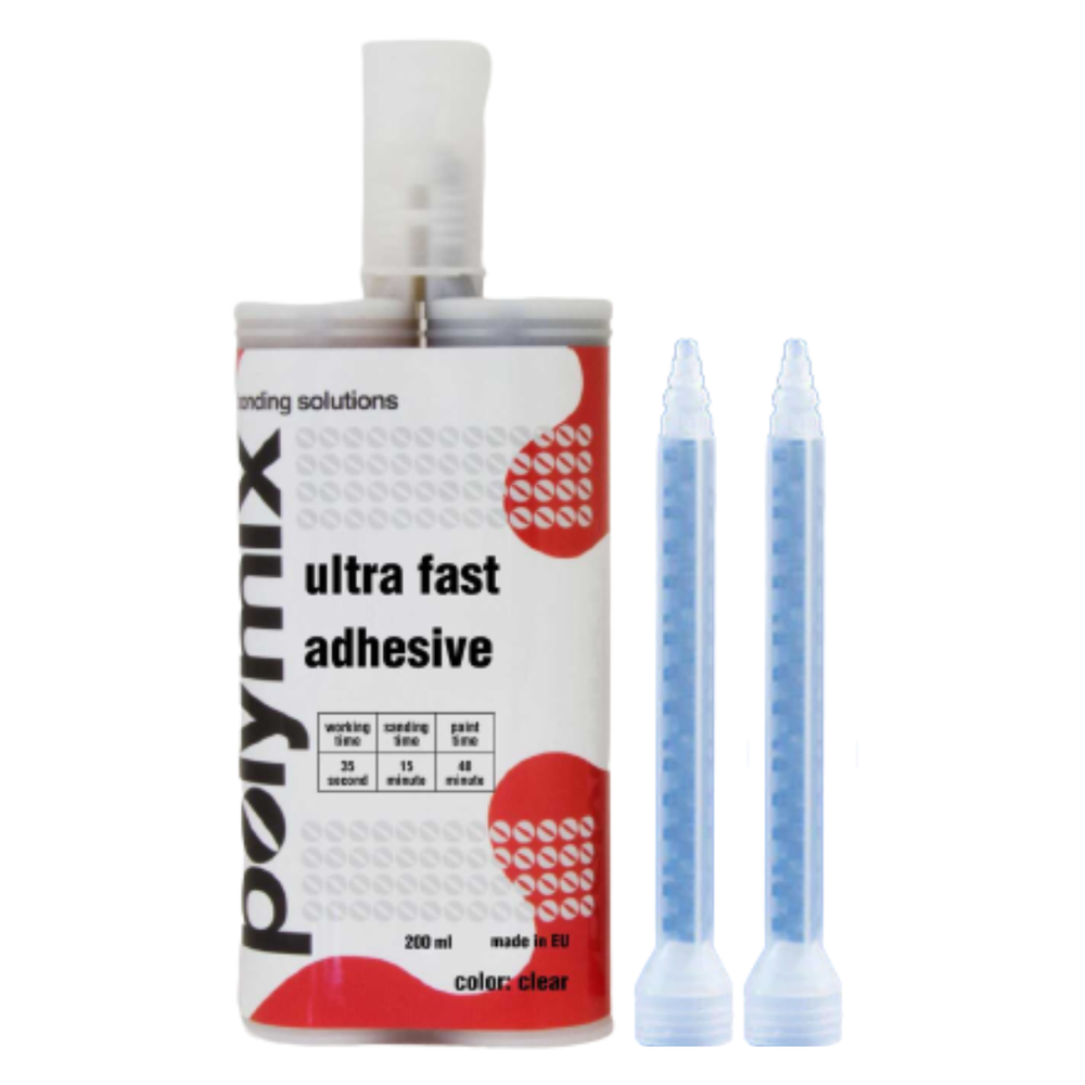 Polymix Ultra Fast Automotive Clear Plastic Repair and Adhesive Cartridge