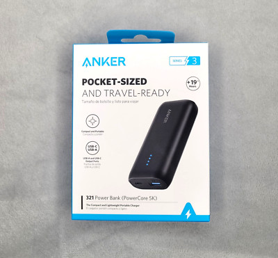 Anker 321 PowerCore Pocket Sized Power Bank 5000mAh 12W Portable Travel Ready