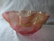 Antique Pink Threaded Glass Victorian Gas Shade, Stevens & Williams, 4