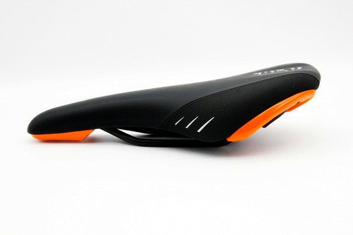 black and orange bike seat