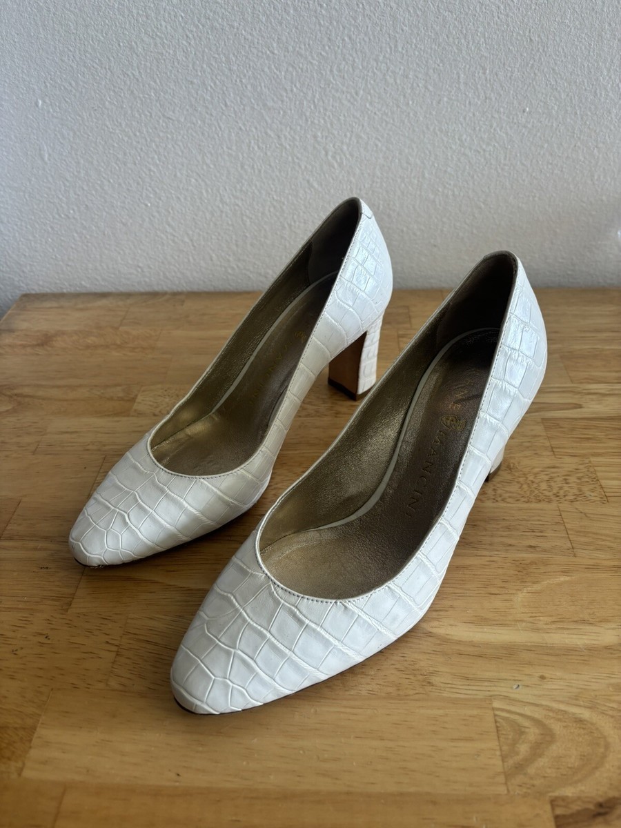 white dress grey heels Women's Petite Silk Satin White Dress Shoes MS119 9cm / EU36=230mm main image 1