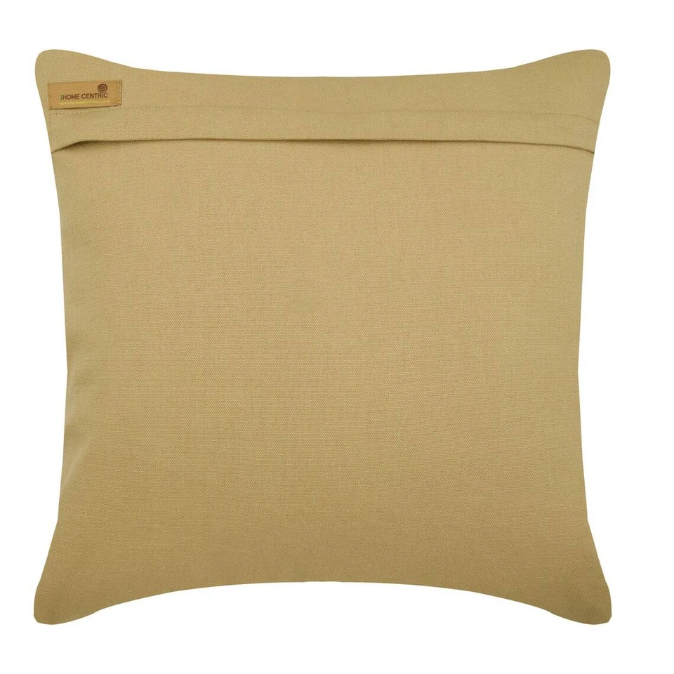 Square Decorative Pillow Case Beige 16"x16", Couch Decor Cotton - Reflectors - Image 3 of 3
