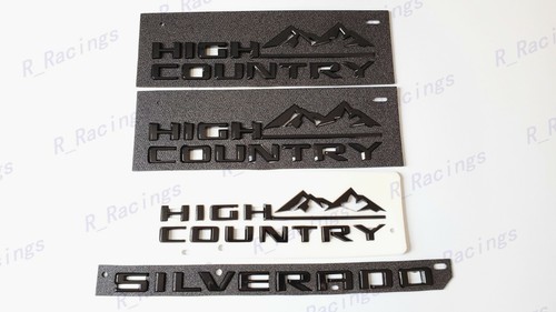 2019-2022 Gloss Black Fender High Country 2500HD Duramax Rear Silverado Emblems - Picture 4 of 7