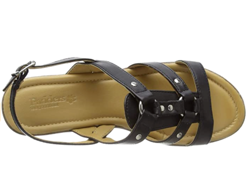 Sandali Padders Heather donna EU 42 E UK 8 larghi neri tacco zeppa slingback - Foto 6 di 7