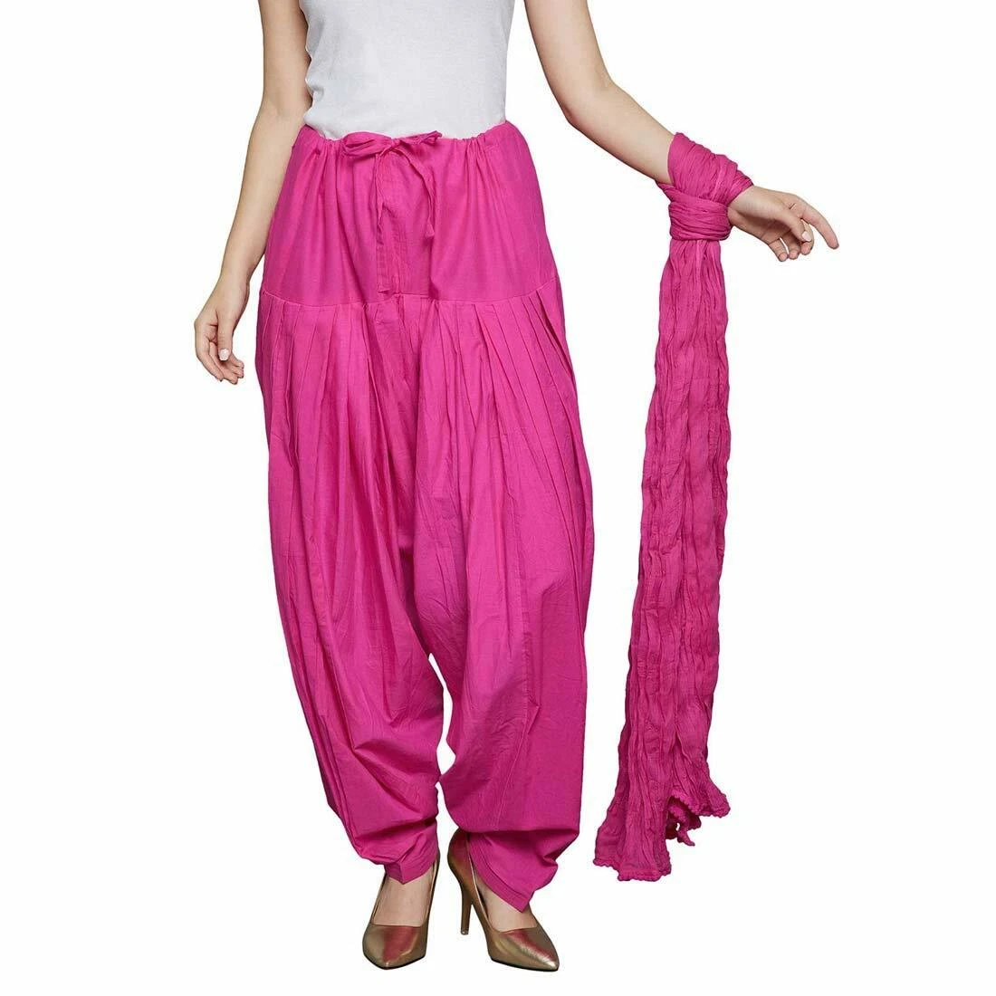 Women s Cotton Salwar and Chiffon Dupatta set Trinational Dress