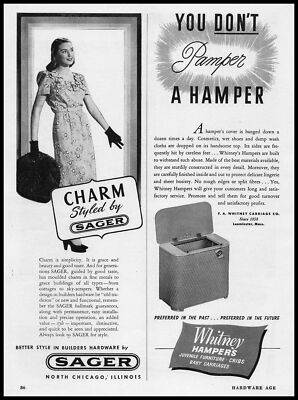 1946 F A Whitney Carriage Co. Leominster Massachusetts Clothes Hampers Print Ad