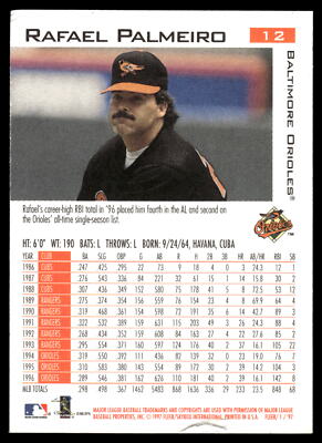 1997 Fleer Rafael Palmeiro #12 Baltimore Orioles Baseball Card | eBay
