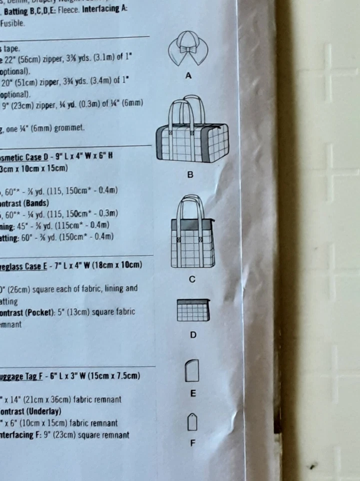 Simplicity 11930 Laura Ashley hats in 3 sizes duffle tote cosmetic case tag NIP - Image 4 of 4