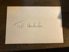Ted Hendricks Oakland Raiders signed autographed football 4x6 index card HOF