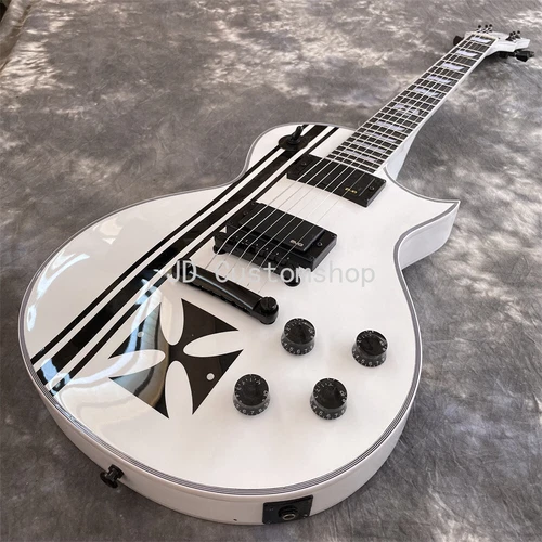 LTD James Hetfield Iron Cross Electric Guitar Metallica 6 String Bone Nut White