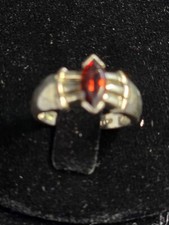 Garnet Gemstone Ring 925 Sterling Silver Size 7