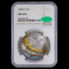 1884-O Morgan Silver Dollar NGC MS66 STAR CAC Toned
