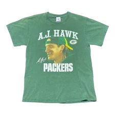 Vintage 00s NFL Green Bay Packers A.J. Hawk Player Tee L