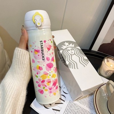 Starbucks Romantic Cherry Blossom Thermos   Authentic 17OZ/500ML Car Mug
