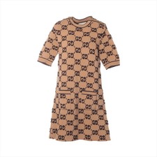 Gucci GG Wool Knit dress L Ladies' Brown  718630 Bouclé Jacquard robes