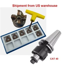 CAT40 FMB22 Arbor MFWN90 50-22-4T Face End Mill Shell Cutter + 10Pcs WNMU080608O