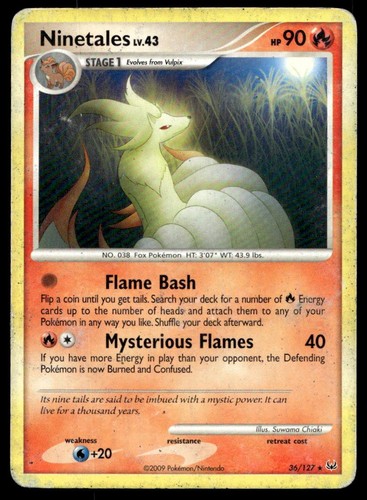 NINETALES 36/127 RARE PLATINUM POKEMON DMG