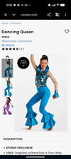 Weissman Dancing Queen Blue Sequin Unitard Dance Costume Adult Small
