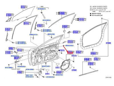 Toyota Camry V7 Servicelochabdeckung vorne links 6783233130. Originalteil