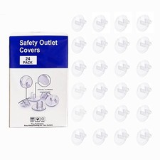 Baby Safety Outlet Covers 24 Pack Clear Plastic Plug Caps