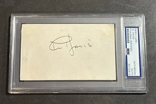 HOF AL DAVIS SIGNED AUTOGRAPHED 3X5 VINTAGE INDEX CARD RAIDERS PSA/DNA CERTIFIED